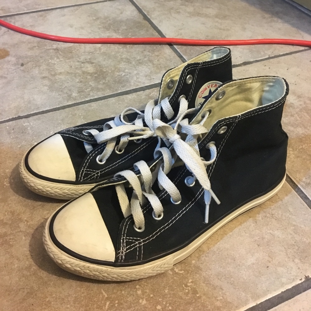 Black high top converse