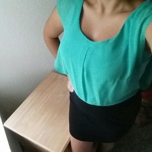 Aqua-green Knee-high Dress
