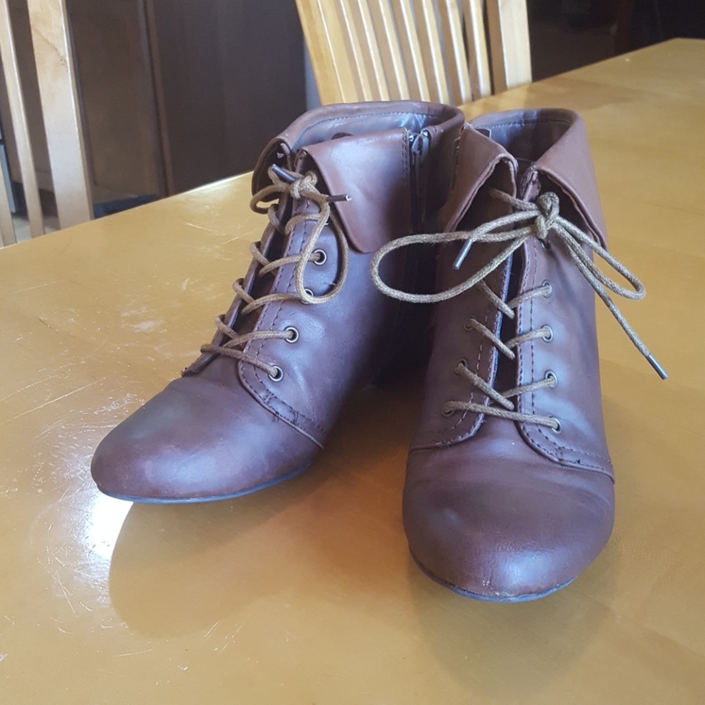 Light Brown Ankle High Boots