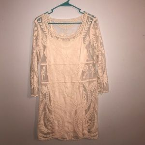 Cream Lace Express Dress