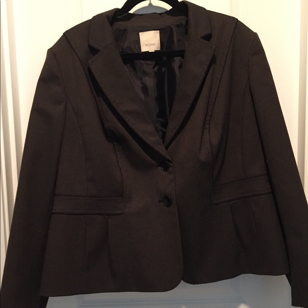 Sejour blazer w/ small herringbone pattern