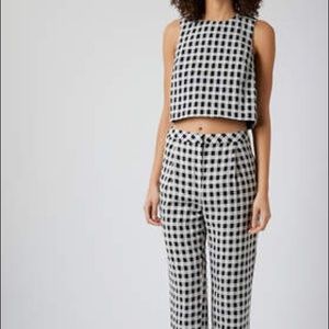 Topshop Gingham Top and Trousers Co-Ord