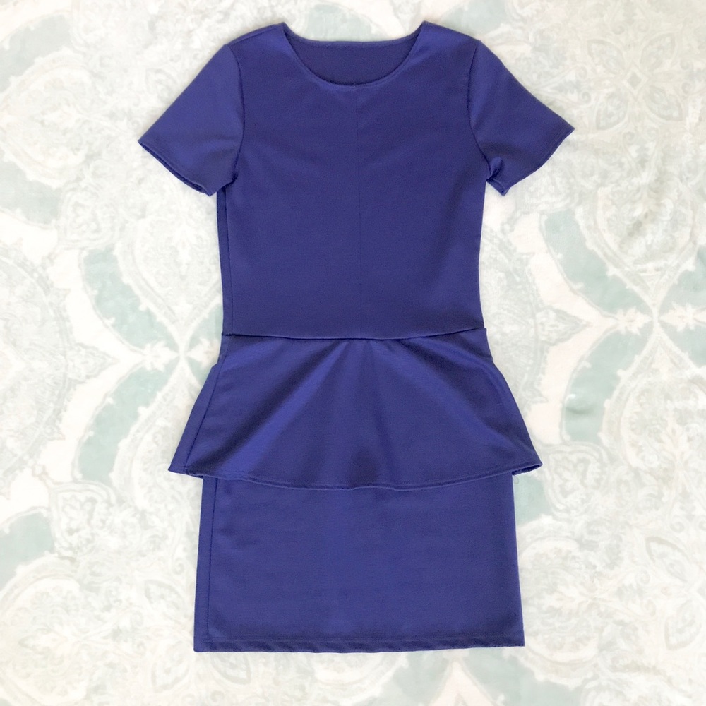 Royal blue peplum dress.