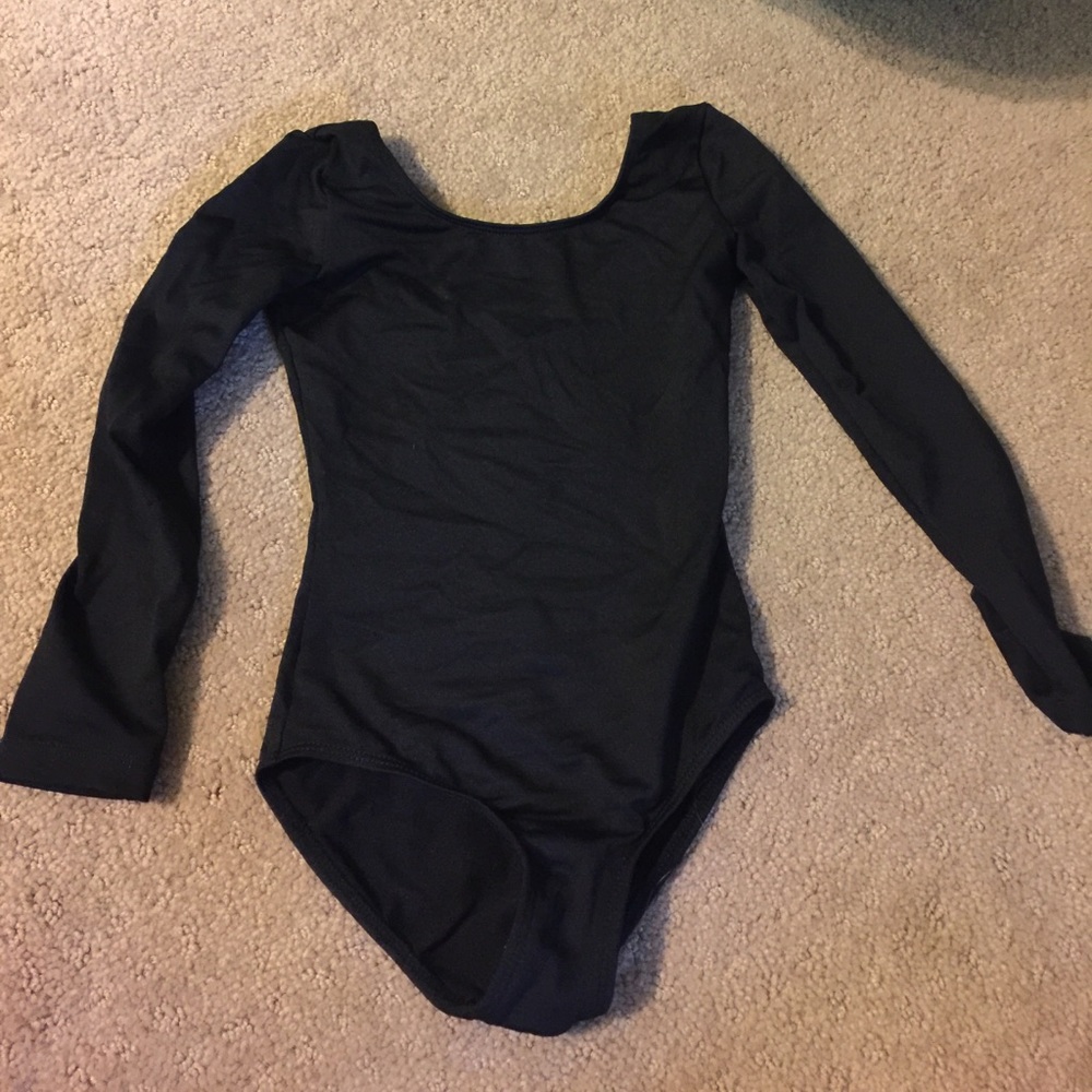 Kids long sleeves black leotard