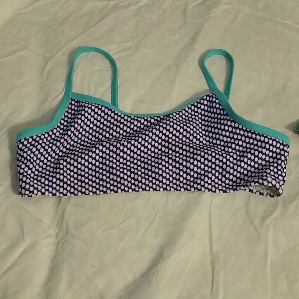Girls Purple and Teal Swim Top