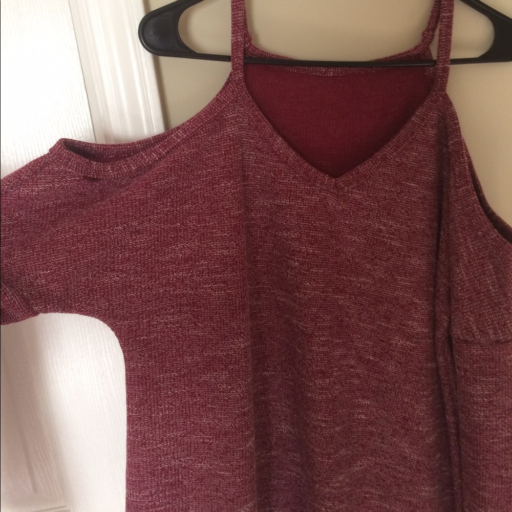 Cold shoulder sweater