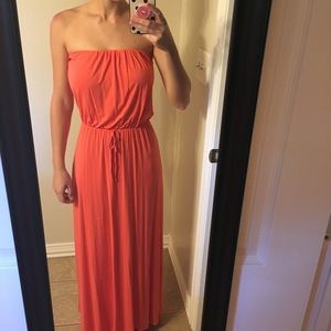 Coral maxi dress