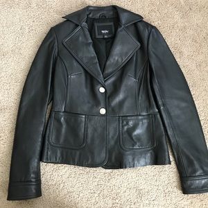 EUC 100% leather blazer