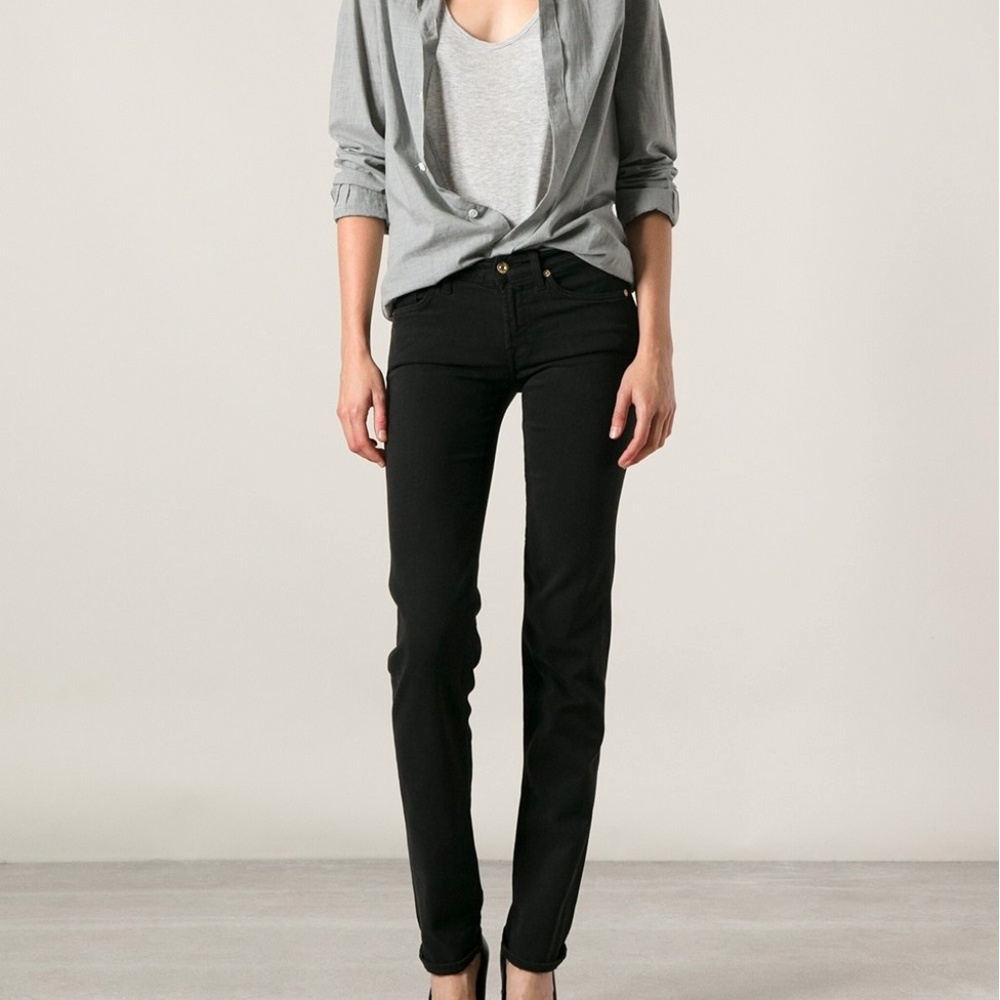NWT 7 For All Mankind Black 'roxanne' Classic 23
