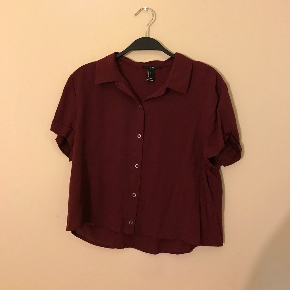 Maroon crop top from Forever 21