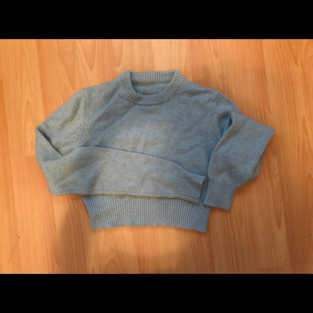 Cashmere Light Blue Cropped Sweater