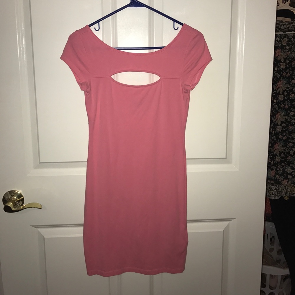 Pink Cutout Front Mini Dress