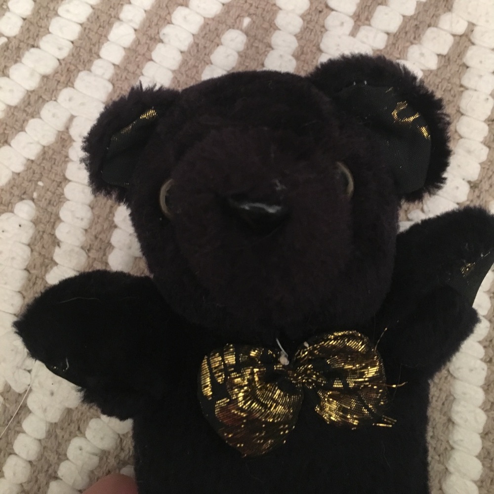 Black stiff teddy bear