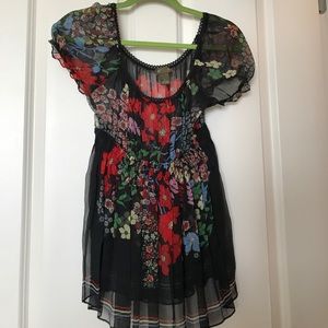 Flowy floral sheer top from Anthropologie