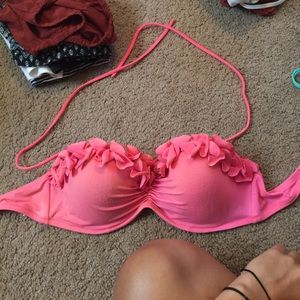 Victoria secret pink ruffle bikini top