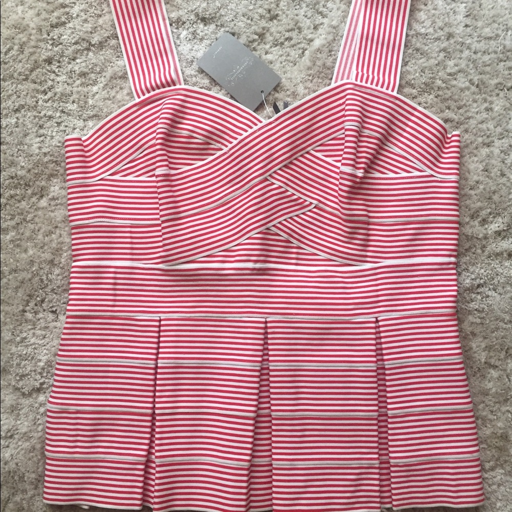 Anthropologie red/white striped tank