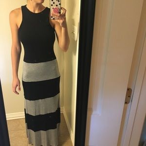 Black and gray maxi dress