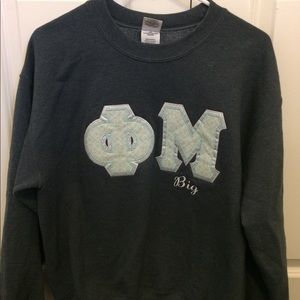 Phi Mu "Big" Embroidered Letters Crewneck