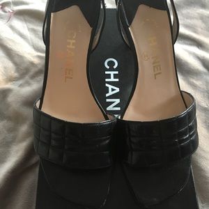 Chanel quilted leather heels