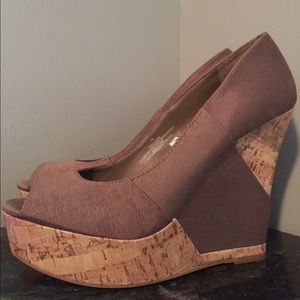 Brown platform wedges