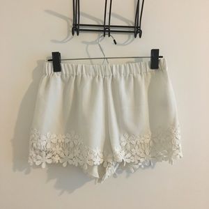 Crochet white shorts