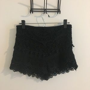 Crochet black shorts