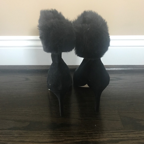 INC Black Suede Fur Trim Booties - Picture 4 of 6