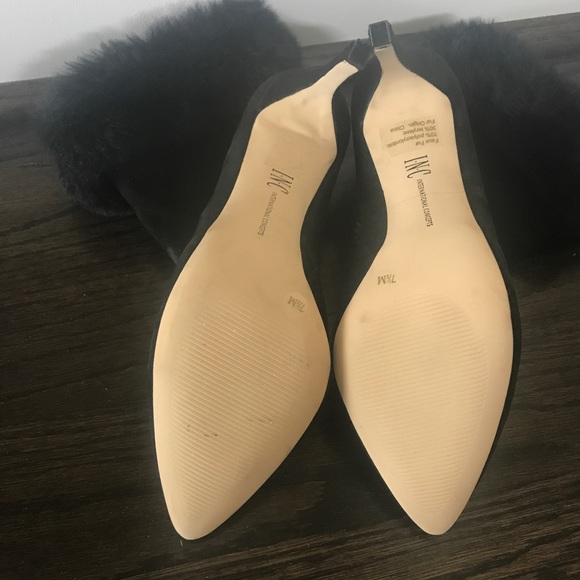 INC Black Suede Fur Trim Booties - Picture 6 of 6