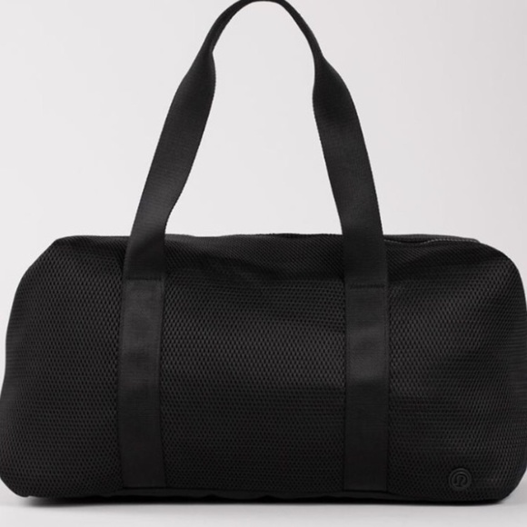 lululemon athletica Handbags - Lululemon Fast Track Duffel black mesh NWT SOLDOUT