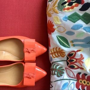 Red patent pointy flats