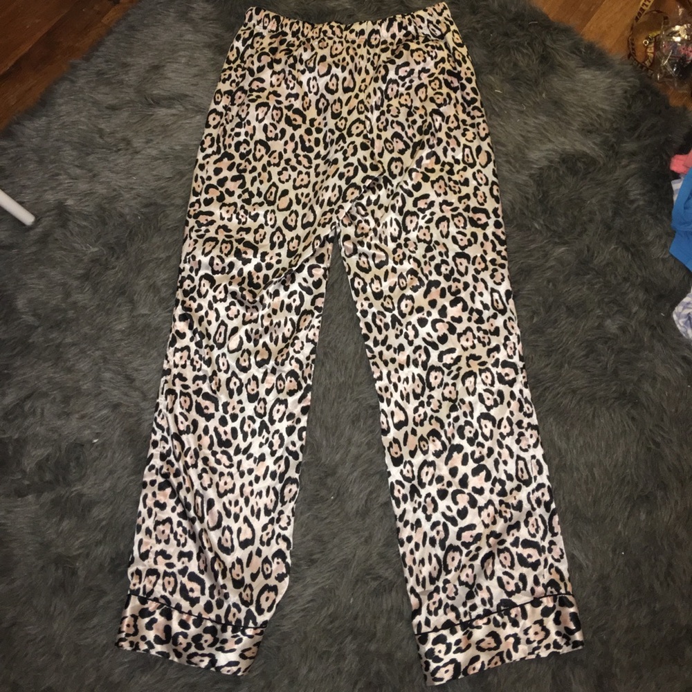 VS Leopard Print Silk Pajama Set