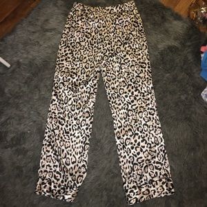 VS Leopard Print Silk Pajama Set