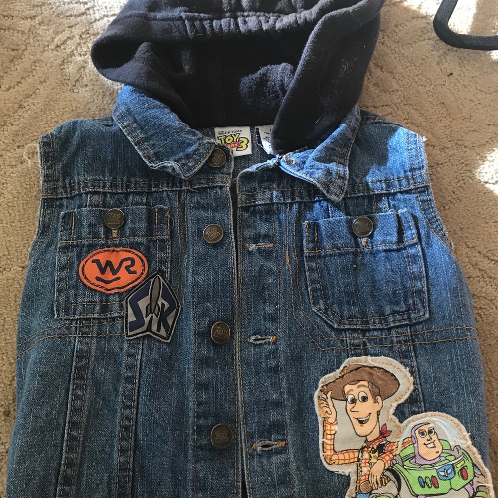 Disney toy story denim hooded vest