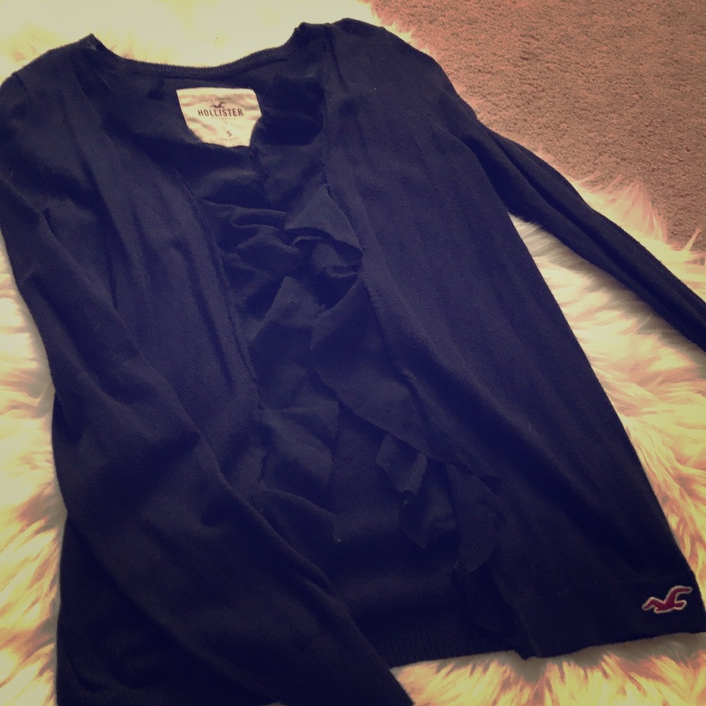 Hollister ruffle cardigan sweater