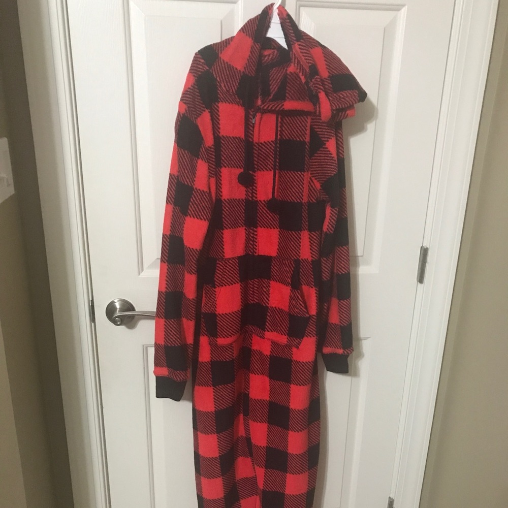 Plush Flannel Print Onesie