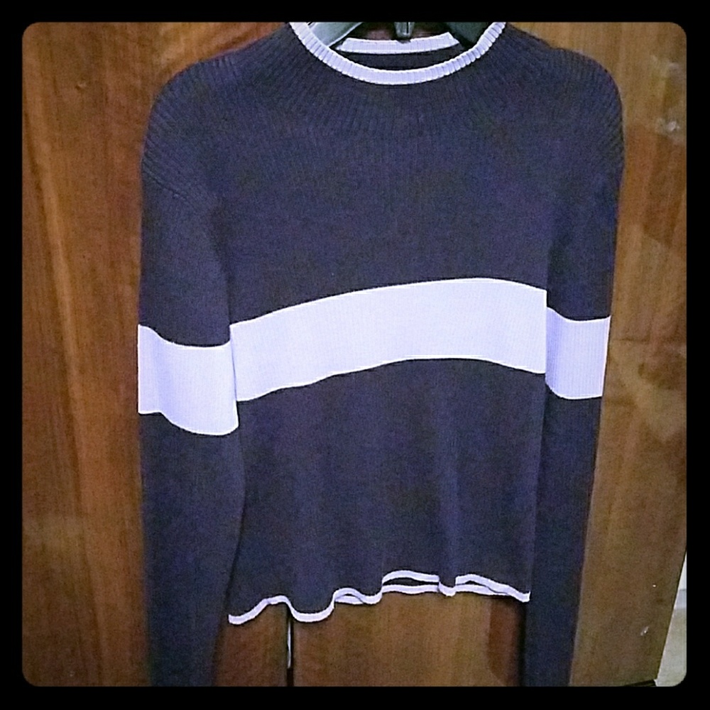 Mandee mock turtleneck cropped sweater sz L