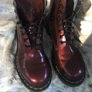 Glossy Maroon Doc Martens, size 8