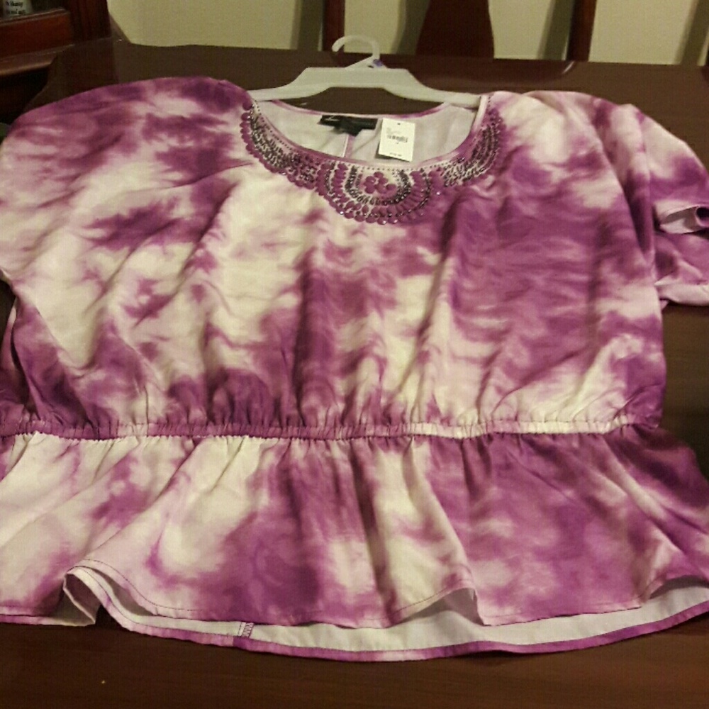 100 % polyester short sleeve blouse