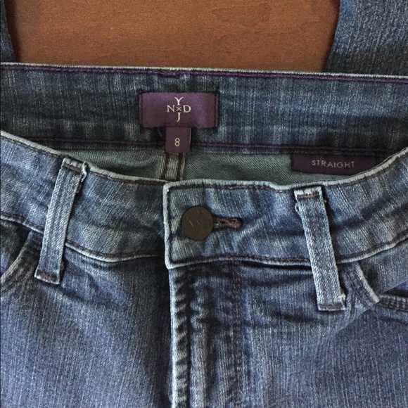 NYDJ brand blue jeans straight leg size 8 - Picture 4 of 7