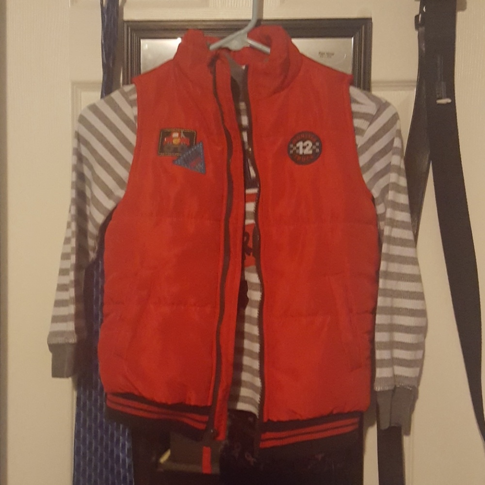 Boys puffer vest and long sleeve t set