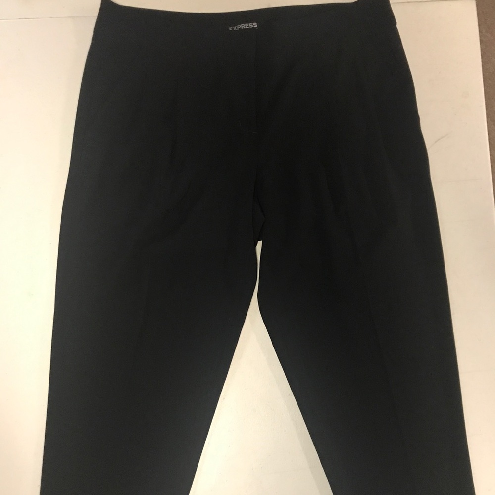 Black Cropped Pleated Pants