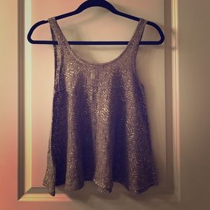 Xhilaration Tan & Gold Tank Top