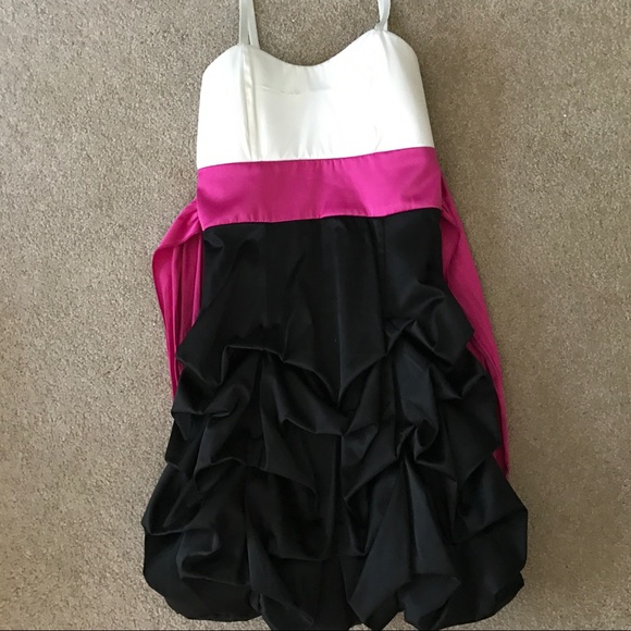 Fancy Pink, Black, and White Dress - Picture 1 of 6
