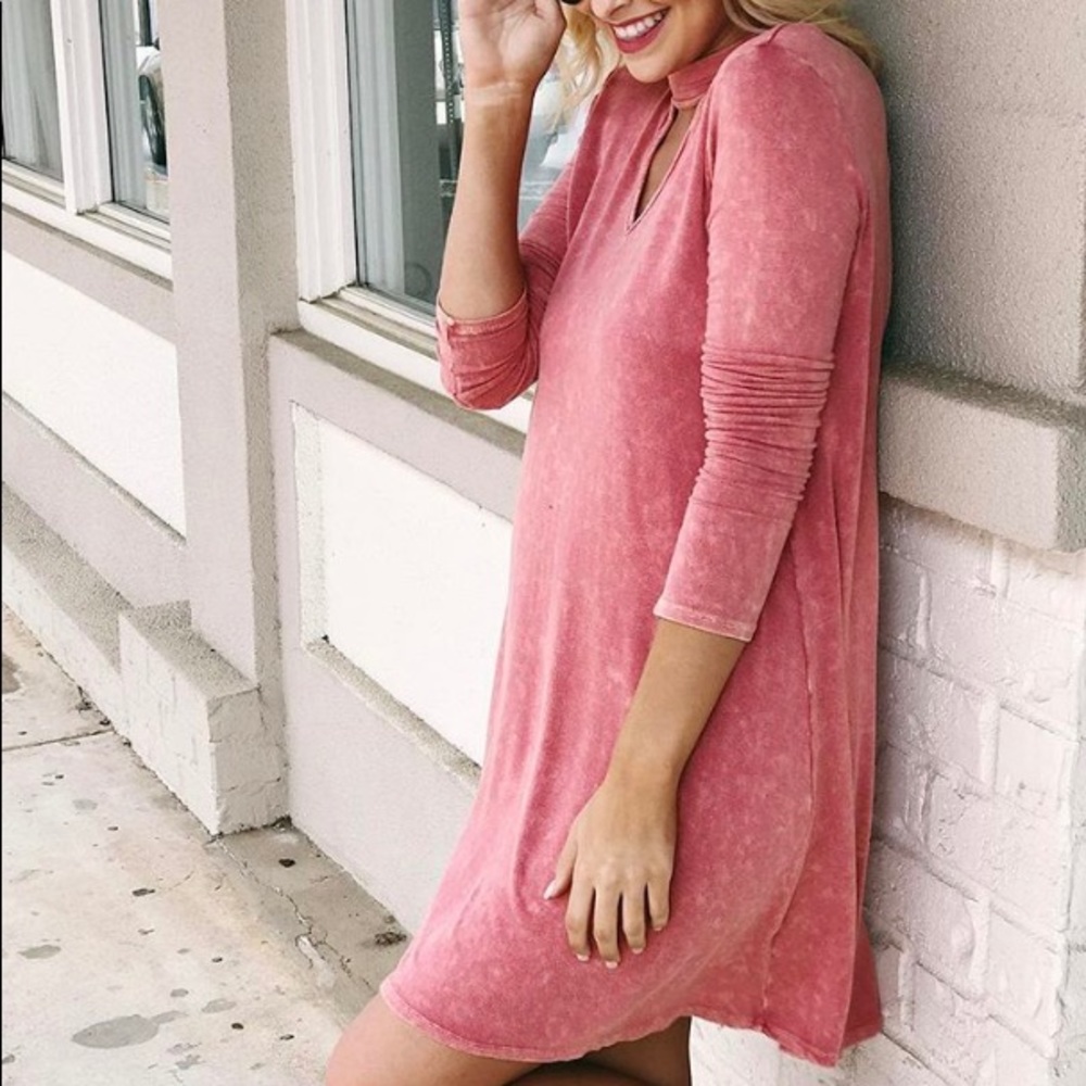 Coral Choker Dress - Picture 2 of 3