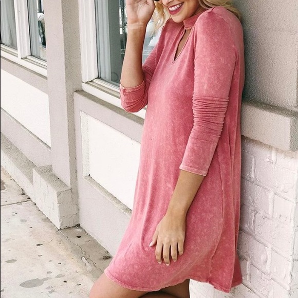 Coral Choker Dress - Picture 2 of 3