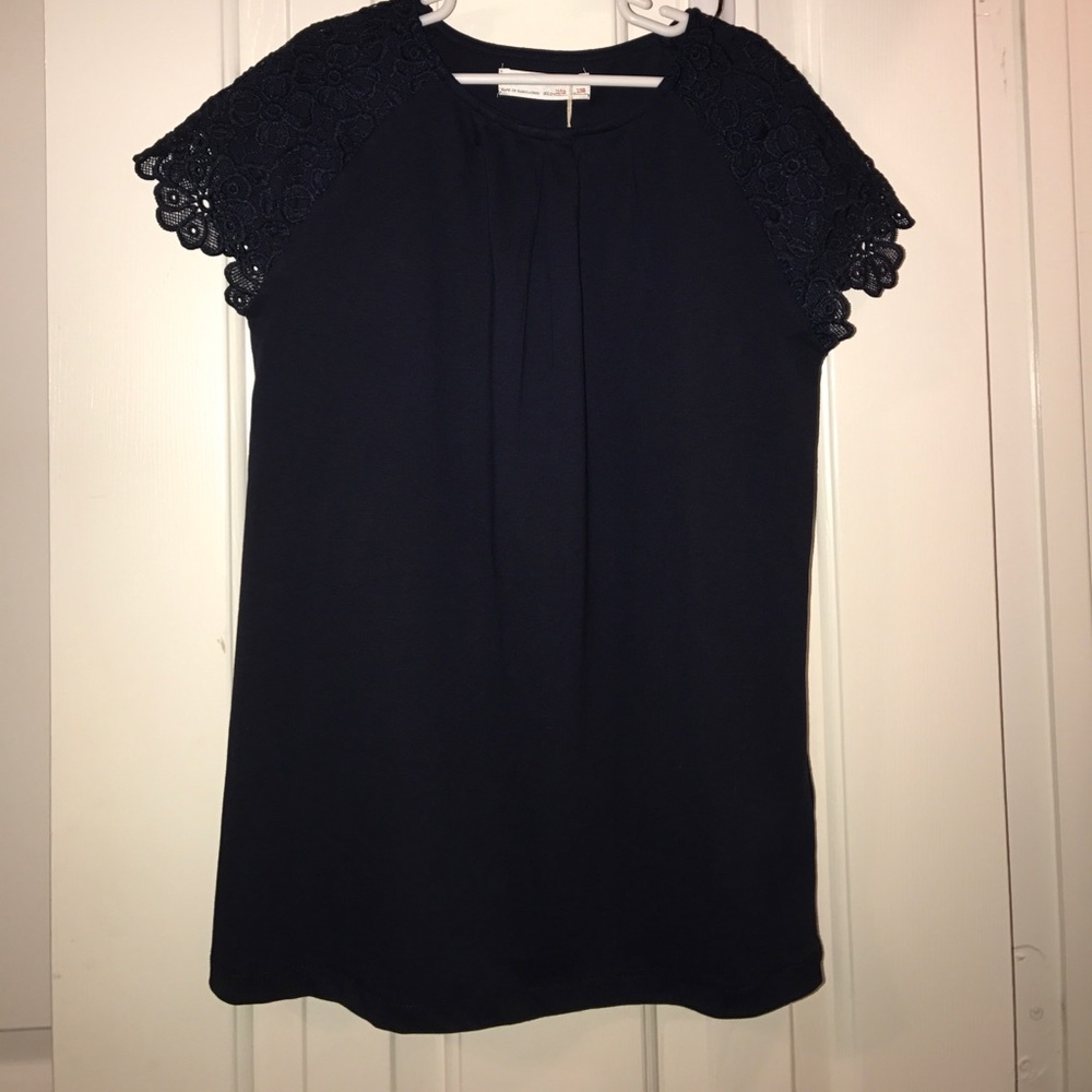 Zara Girls Navy Top (Size 11/12 & 152 cm)