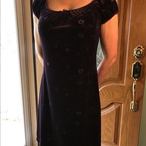 Velvet dress - cap sleeves and knee length.