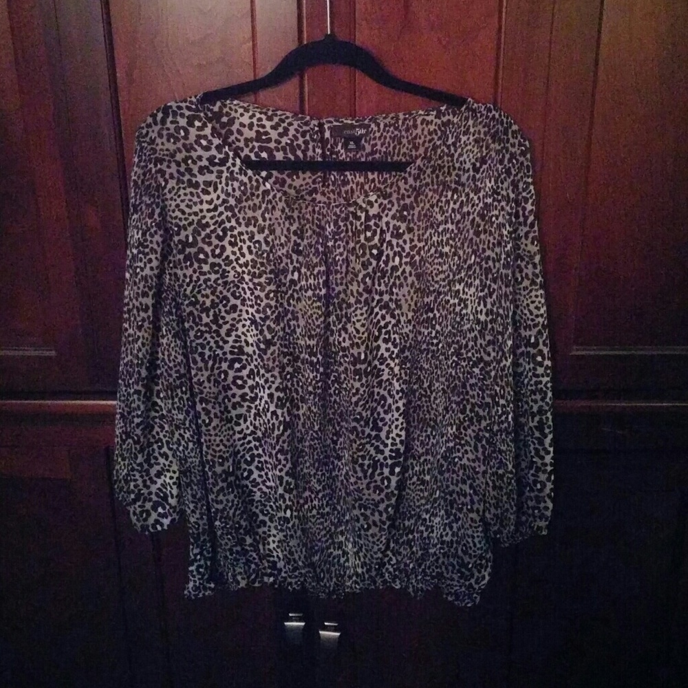 Black & Gray animal print blouse