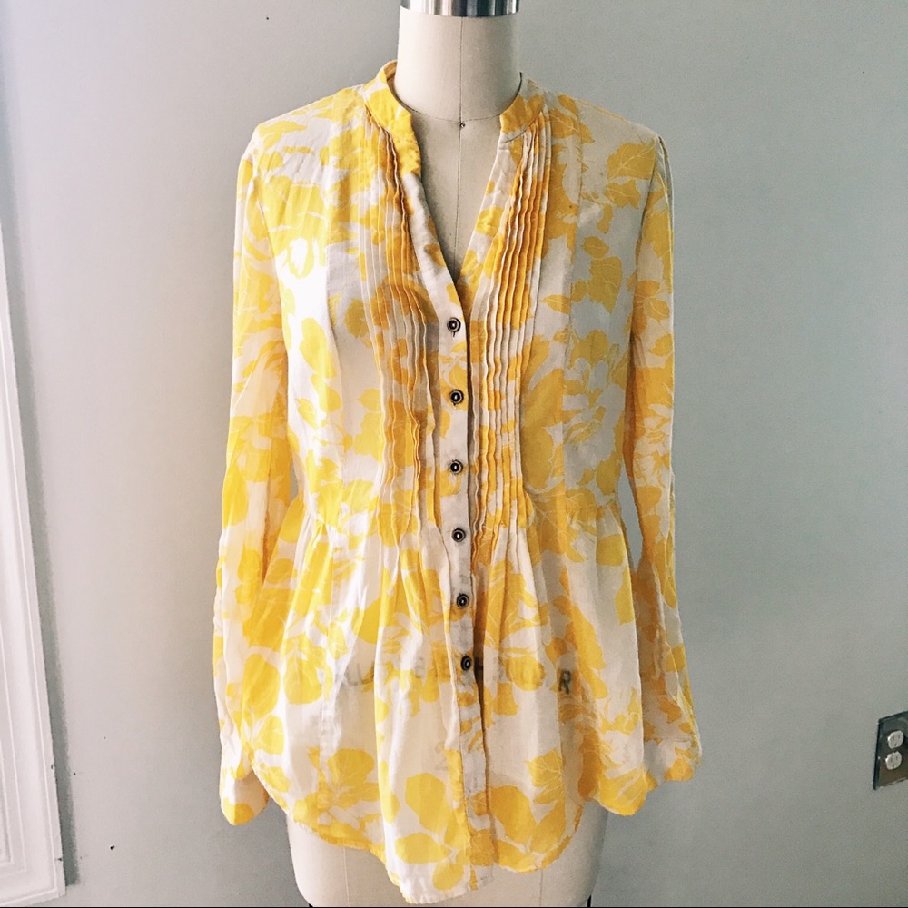 Anthropologie Maeve Pintuck Blouse