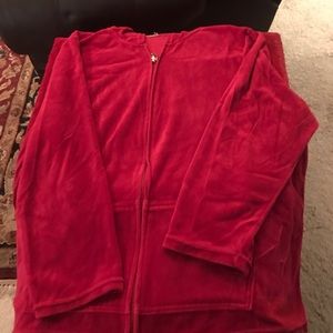 Red velour jogging suit size 2x